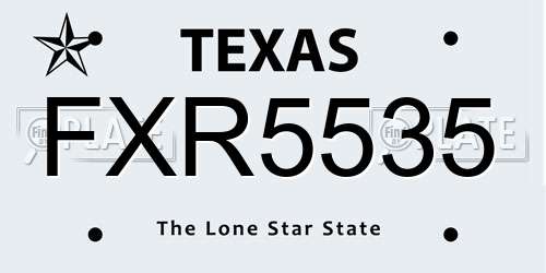 FXR5535 Texas License Plate