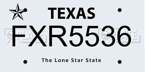 FXR5536 Texas License Plate