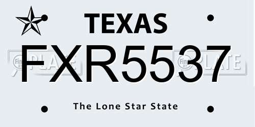 FXR5537 Texas License Plate