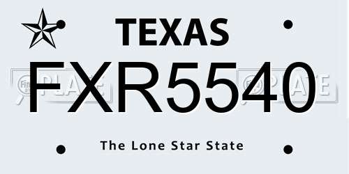 FXR5540 Texas License Plate