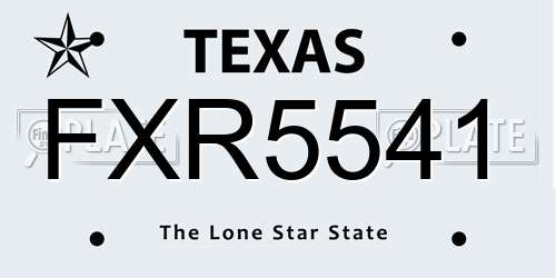 FXR5541 Texas License Plate