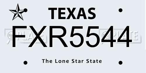 FXR5544 Texas License Plate