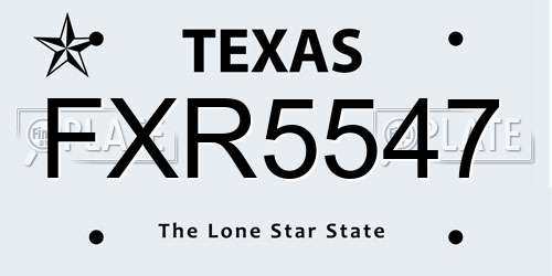 FXR5547 Texas License Plate