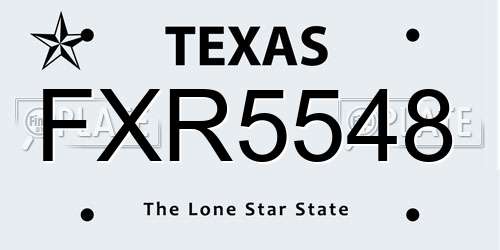 FXR5548 Texas License Plate
