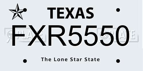 FXR5550 Texas License Plate