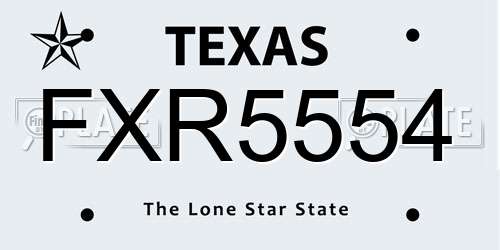 FXR5554 Texas License Plate