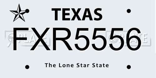 FXR5556 Texas License Plate