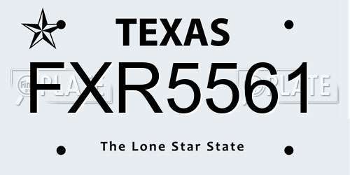 FXR5561 Texas License Plate