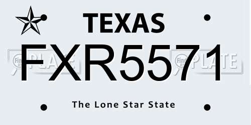 FXR5571 Texas License Plate
