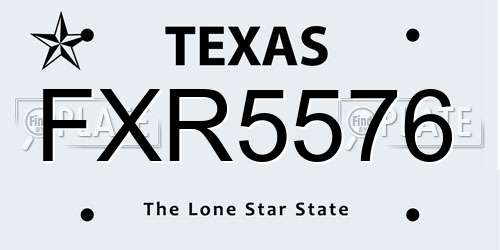 FXR5576 Texas License Plate