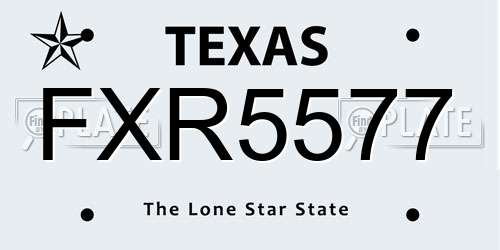 FXR5577 Texas License Plate
