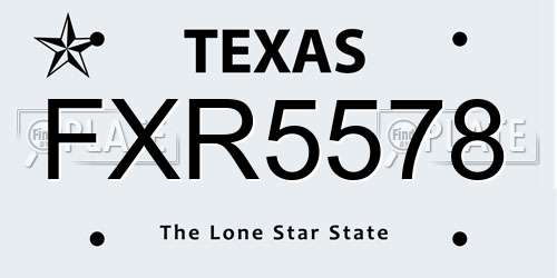 FXR5578 Texas License Plate