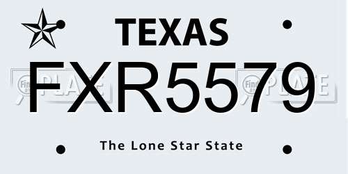 FXR5579 Texas License Plate