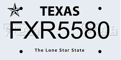 FXR5580 Texas License Plate