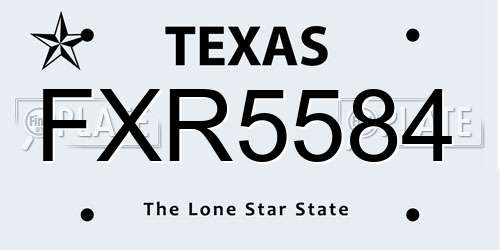 FXR5584 Texas License Plate