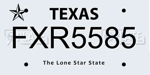 FXR5585 Texas License Plate