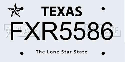FXR5586 Texas License Plate