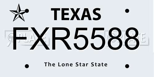 FXR5588 Texas License Plate