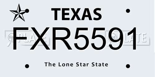 FXR5591 Texas License Plate