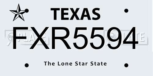 FXR5594 Texas License Plate