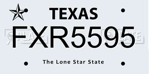 FXR5595 Texas License Plate