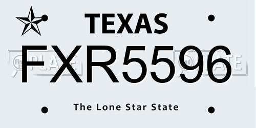 FXR5596 Texas License Plate
