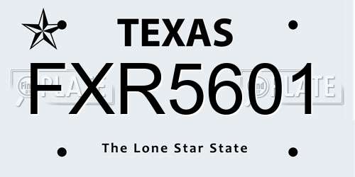 FXR5601 Texas License Plate