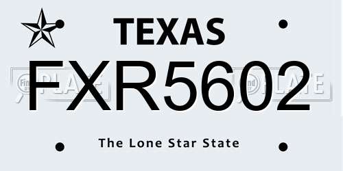FXR5602 Texas License Plate