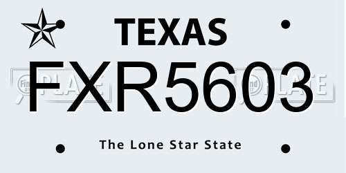 FXR5603 Texas License Plate