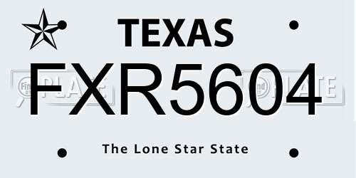 FXR5604 Texas License Plate