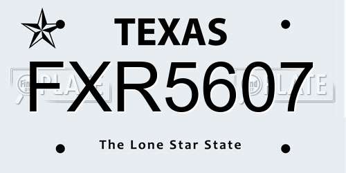 FXR5607 Texas License Plate