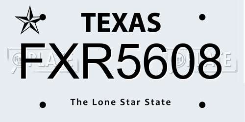 FXR5608 Texas License Plate