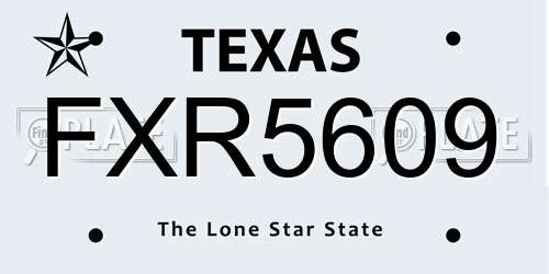 FXR5609 Texas License Plate