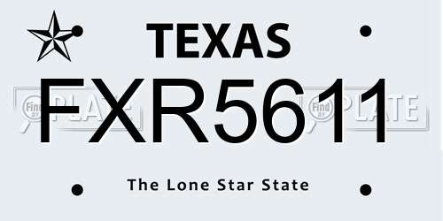 FXR5611 Texas License Plate