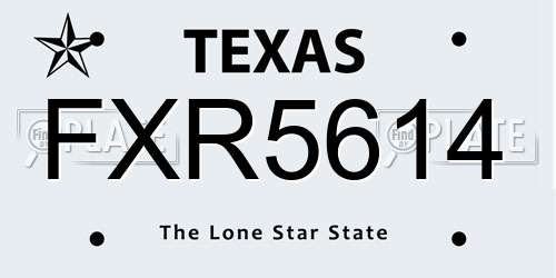 FXR5614 Texas License Plate