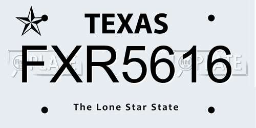 FXR5616 Texas License Plate