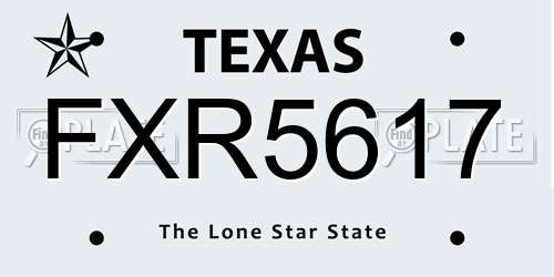 FXR5617 Texas License Plate