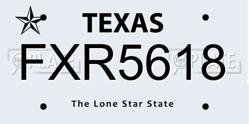 FXR5618 Texas License Plate