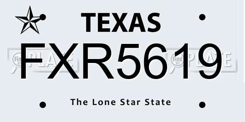 FXR5619 Texas License Plate