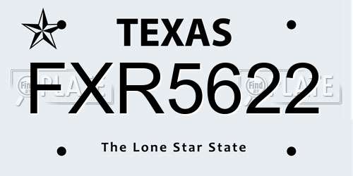 FXR5622 Texas License Plate
