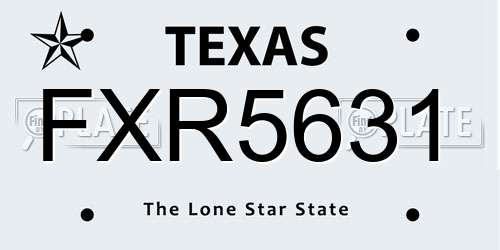 FXR5631 Texas License Plate