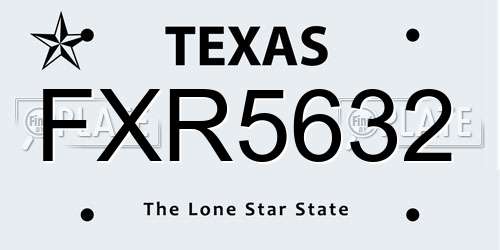 FXR5632 Texas License Plate