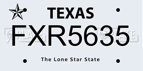 FXR5635 Texas License Plate