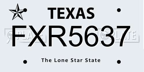 FXR5637 Texas License Plate