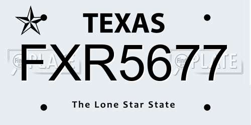 FXR5677 Texas License Plate