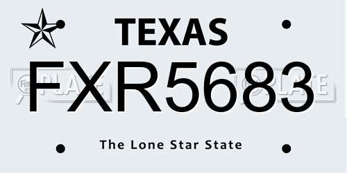 FXR5683 Texas License Plate