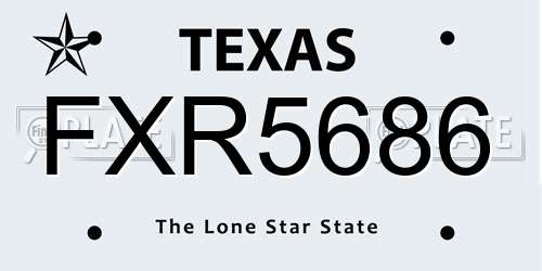FXR5686 Texas License Plate