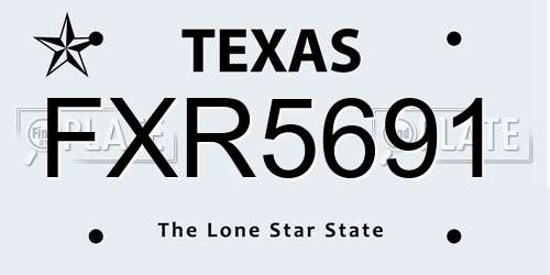 FXR5691 Texas License Plate