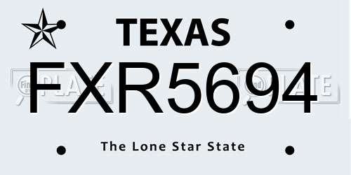 FXR5694 Texas License Plate
