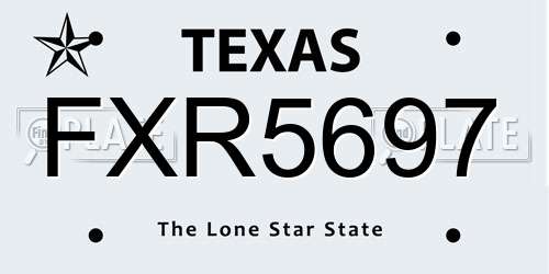 FXR5697 Texas License Plate